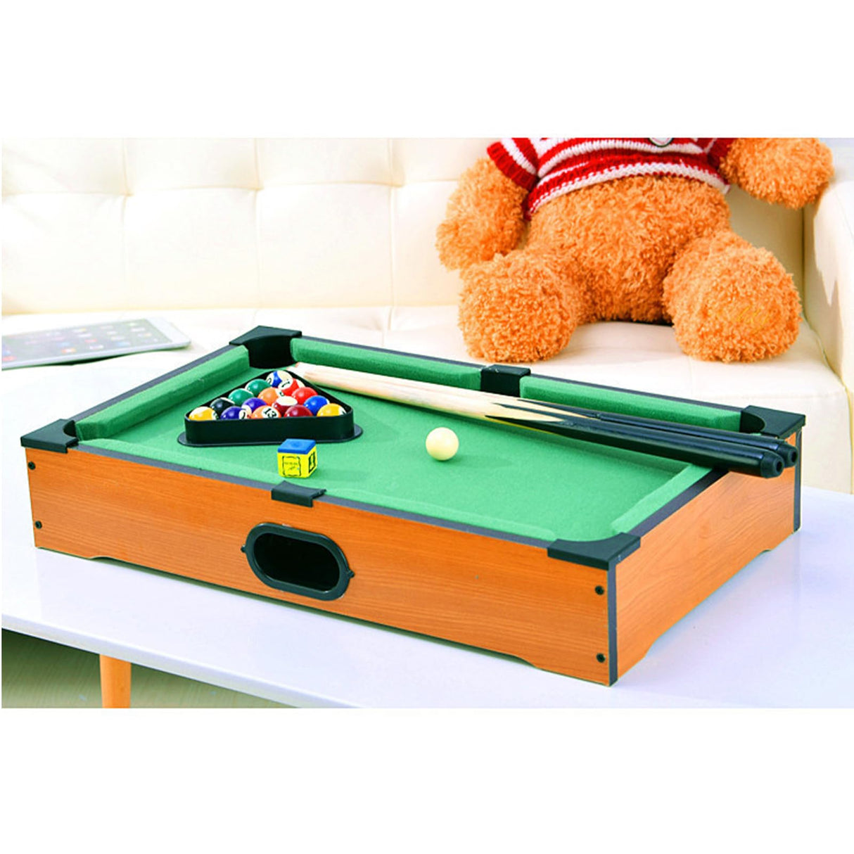 Hora de Lima Mini Pool Table for Kids Mini Billiards Table-Top Game Pool Table Toy for Cat Pool Tables Fun for Kids Birthday Children's Day Gift (14") Hora de Lima
