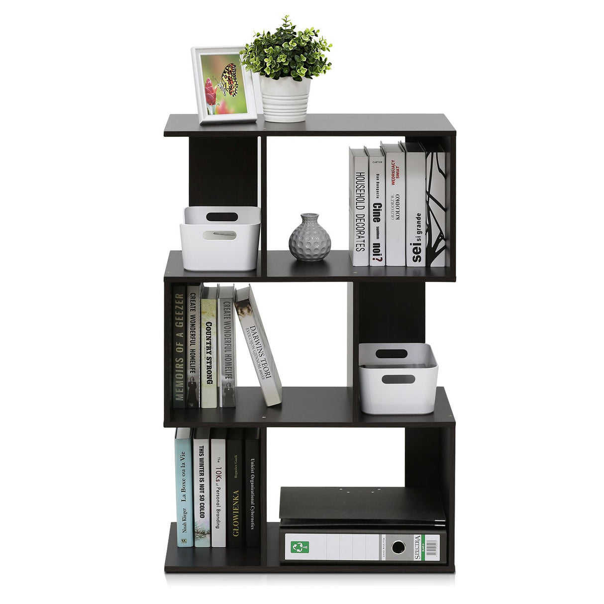FURINNO Simply Modern 3-Tier Open Book Shelf Furinno