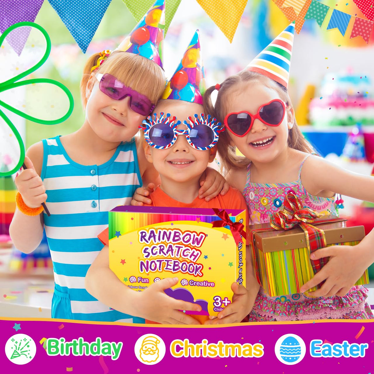 Party Favors for Kids 4-8-12: 24 Pack Scratch Rainbow Art Crafts Notebook, Coloring Book Goodie Bags Stuffers Kit, Bulk Birthday Gift Classroom Prizes Girl Boy Toddler Pigipigi Kids