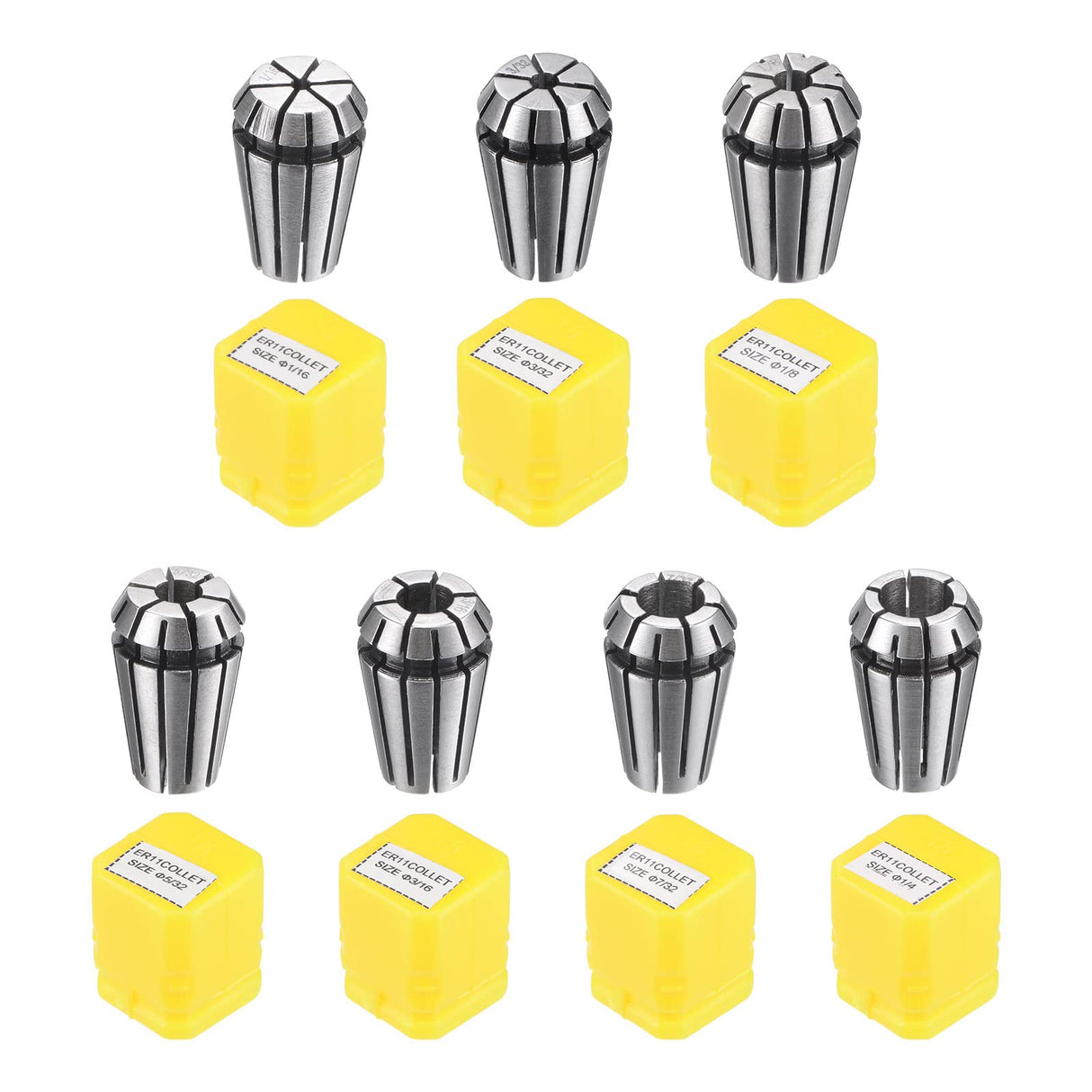 uxcell 7pcs ER11 Spring Collet Set, 1/16" to 1/4" Chuck for CNC Machine Lathe Milling uxcell