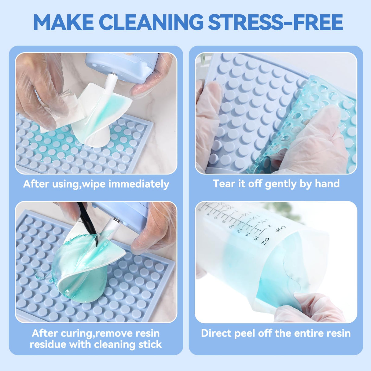 LET’S RESIN Upgraded Mini Auto Resin Mixer, Hands-Free Easy Clean Epoxy Mixer with 16fl.oz Silicone Mixing Cup, Stepless Speed Continuous Electric Epoxy Resin Mixer for Epoxy Resin, Molds, Soap Making LET'S RESIN