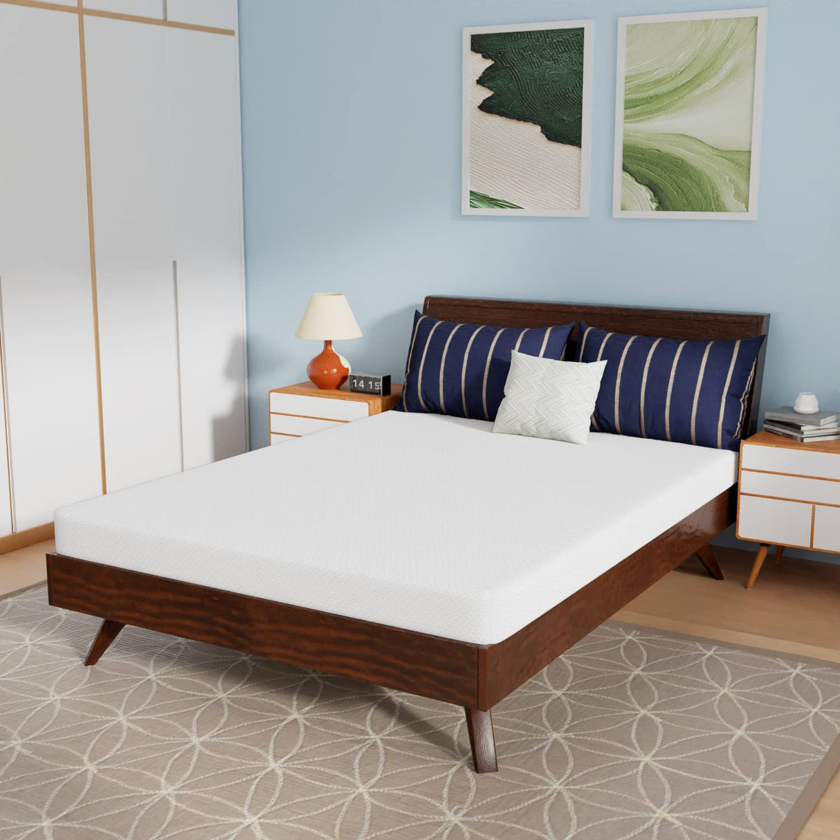 PayLessHere 6 Inch Gel Memory Foam Mattress Full Size Mattress Bamboo Charcoal Infused Mattress in a Box Medium-Firm Pressure Relief CertiPUR-US Certified,Fiberglass Free,White PayLessHere