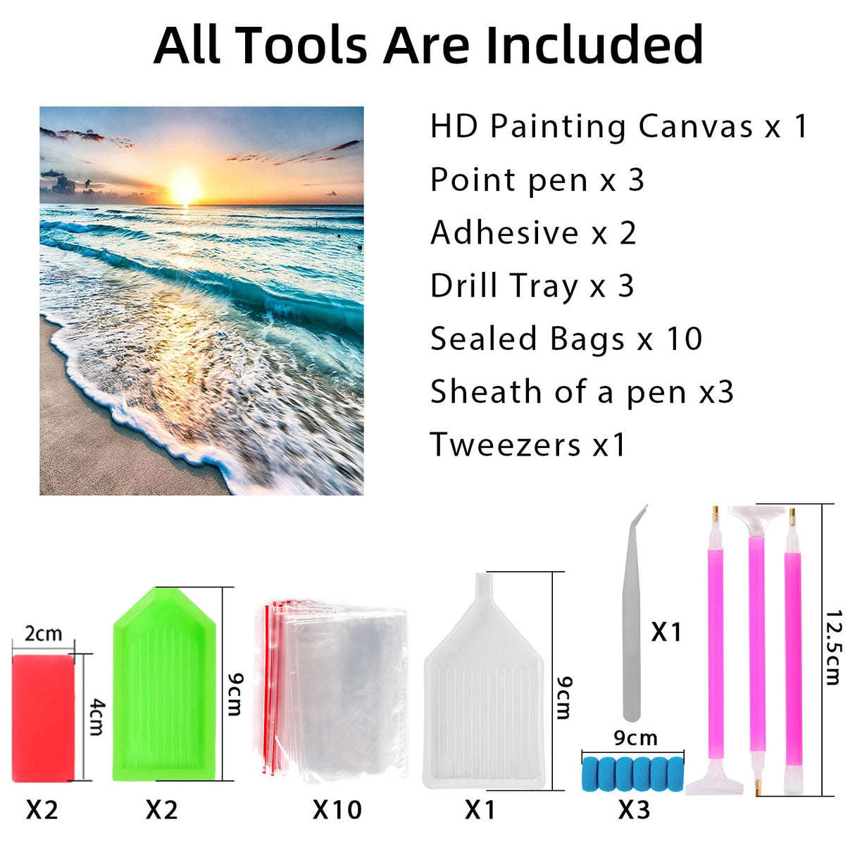 DKHDBD Diamond Painting Kits for Adults, 12x16 Inch DIY Paint by Numbers for Adults Beginner, DIY Full Drill Diamond Dots Paintings Picture Arts Craft for Home Wall Art Decor (Seaside) DKHDBD