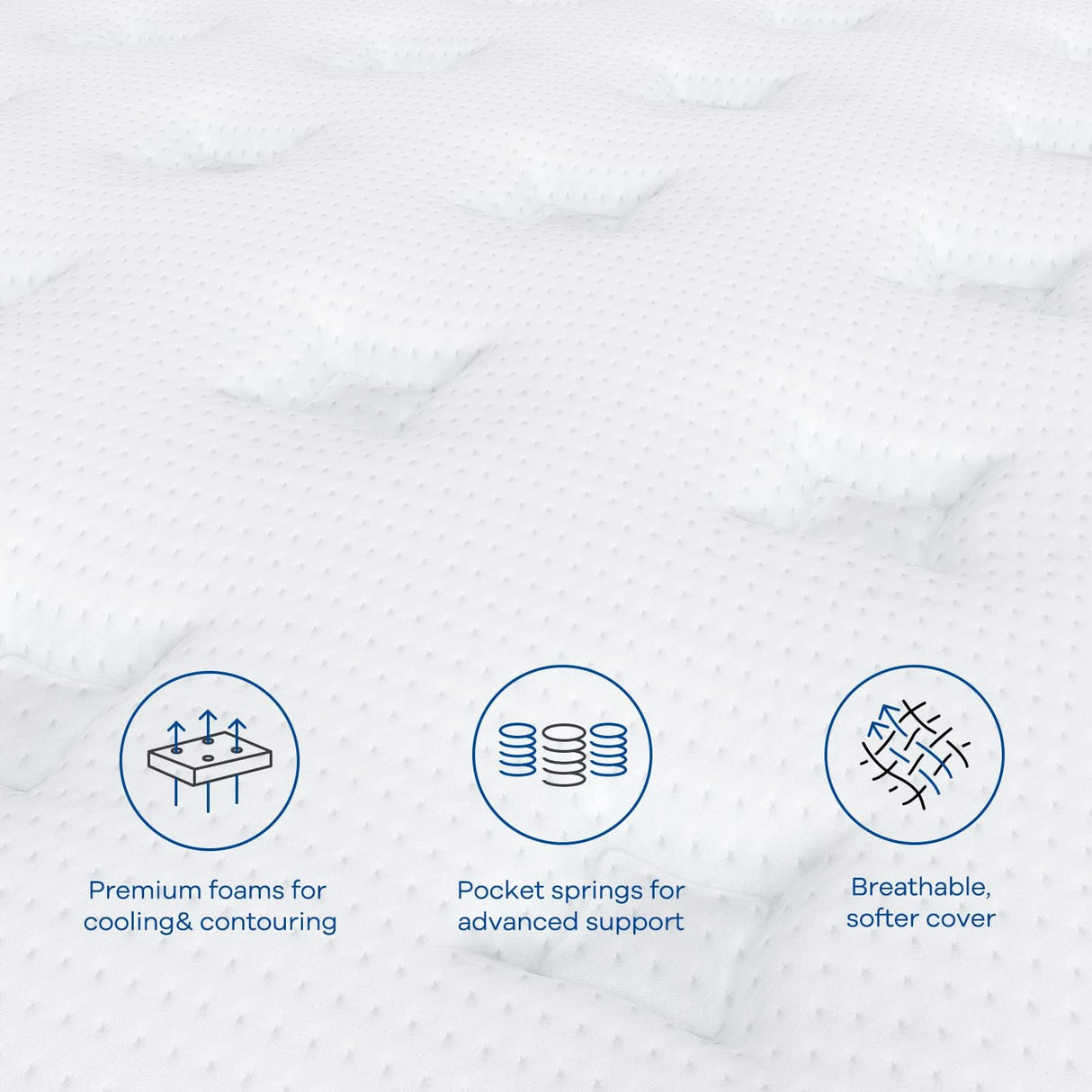 Coolvie 14 Inch Queen Mattress, Medium Firm Memory Foam Queen Size Mattresses in a Box, Hybrid CertiPUR-US Certified Foam Pocket Springs for Motion Isolation & Pressure Relieving, 100-Night Trial Coolvie