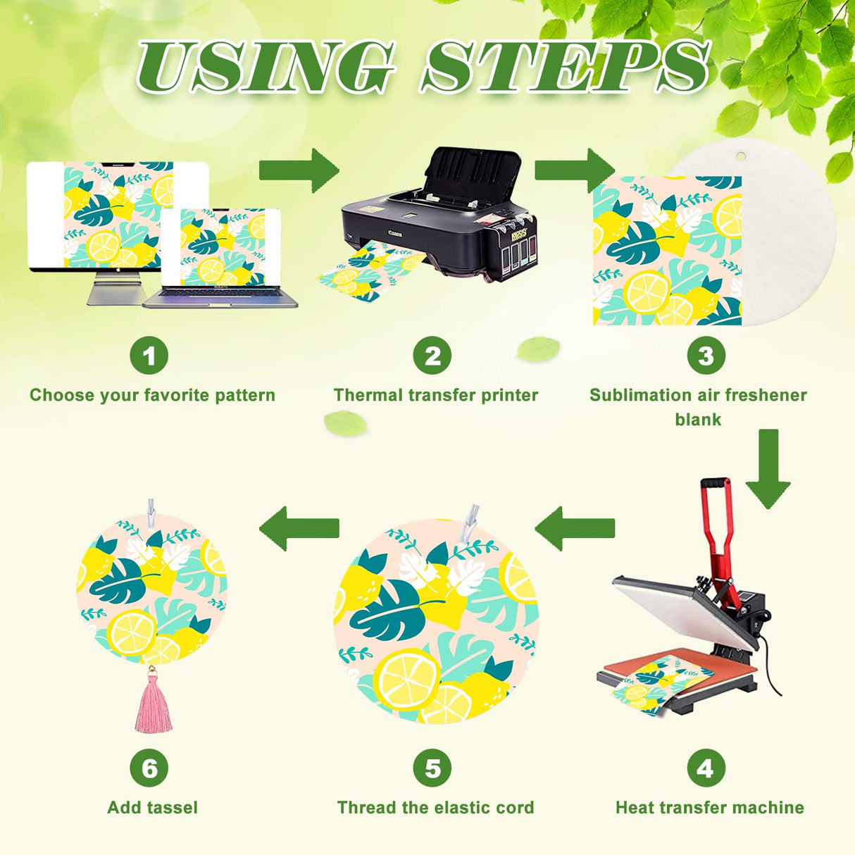 ZOCONE 50 Pcs Sublimation Air Fresheners Blanks with Bags Tassels Elastic Rope, White Felt Sublimation Blanks Bulk for Car and Home Hanging Air Freshener, 5 Shapes Fragrant Sheets (50 PCS 5 Shape) ZOCONE