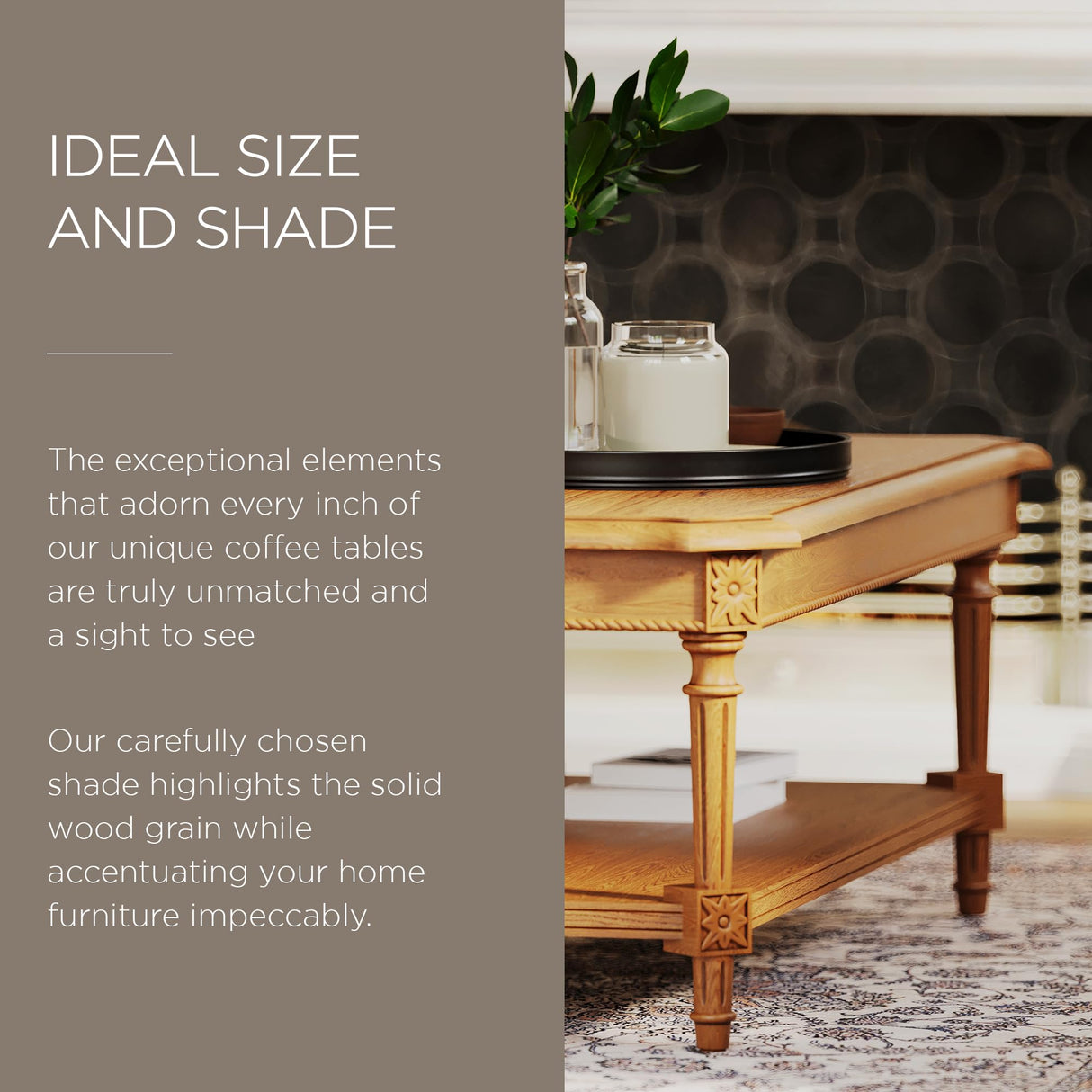 Maven Lane Pullman Large 2 Tier Traditional Rectangular Wooden Center Coffee Table with Shelf Storage in Rustic Antiqued Natural Finish Maven Lane