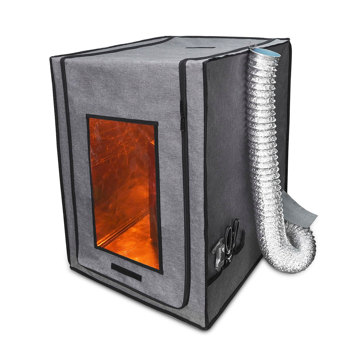 Makacces Resin 3D Printer Enclosure with Ventilation, 12V Fan Vent Pipe with Speed Controller, Fire Resistant Fabric,UV Light Shelter, Ventilate Resin Smell, Keep Warm, for Common LCD 3D Printers Makacces