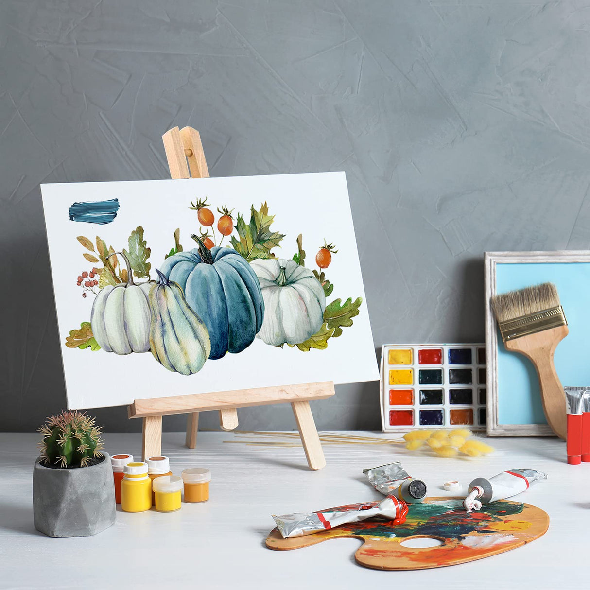 Jekkis 3 Packs 16 Inch Easel Stand, Table Top Easel for Painting, Wooden Tabletop Display Easels, Art Craft Painting Easel Stand for Kids Artist Adults Students Classroom Jekkis