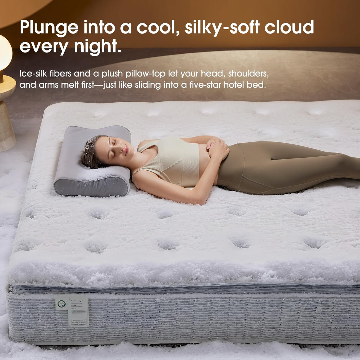 CIOUDWAY – King Size Mattress 14 Inch – Real Hybrid Mattress with Dual-Cooling, 2” Ventilated PCM Memory Foam, Reinforced Edge Support, Zoned Coils for Pressure Relief and No Motion Transfer CIOUDWAY