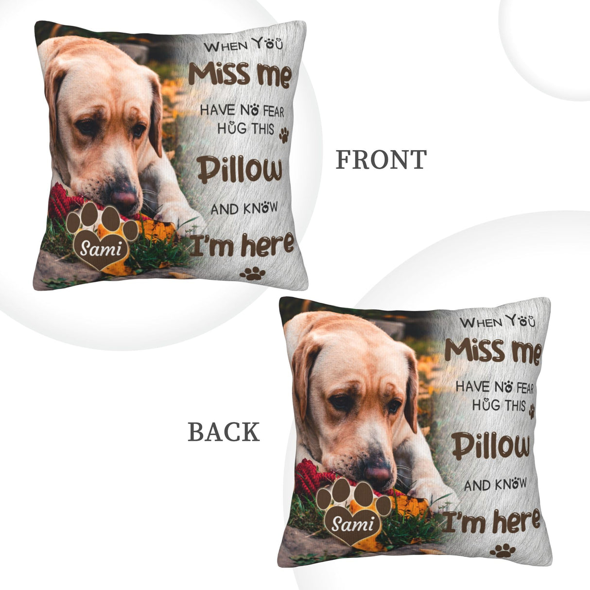 Funnylife Personalized Pet Memorial Throw Pillow with Photo Pet Memorial Gifts for Dogs Cats Loss of Dog Sympathy Gift Dog Bereavement Remembrance Picture Pillow Funnylife