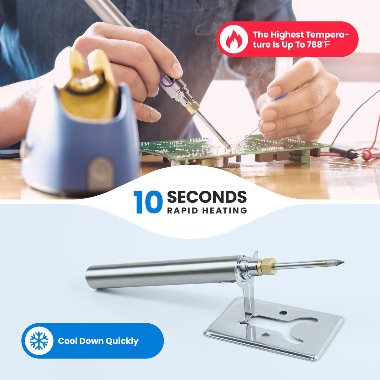 ELMCONFIG Cordless Soldering Iron Kit 1000mah USB Wireless Electric Soldering Gun Pen, Portable and Rechargeable for Home Appliance Repair, Electronic Components, DIY ELMCONFIG