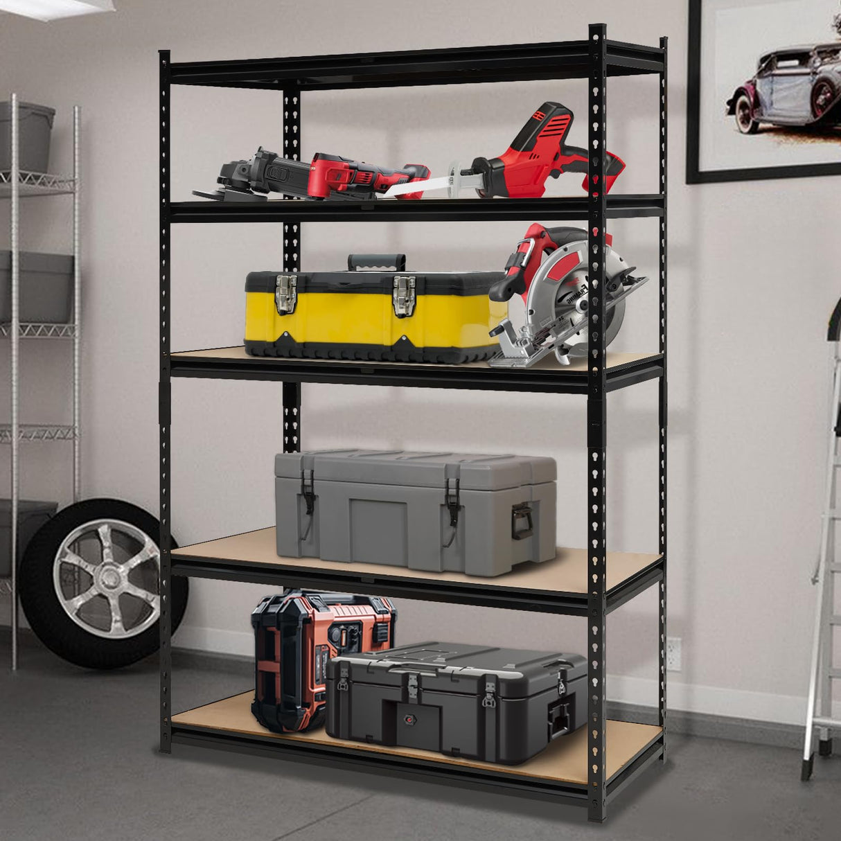 Heavy Duty Garage Shelving Units,5-Tier Adjustable Storage Shelves,36 x 24 x 72in,Loads 3000 LBS,Adjustable Garage Storage Shelving, Metal Storage Utility Racks Shelf Unit Garvee