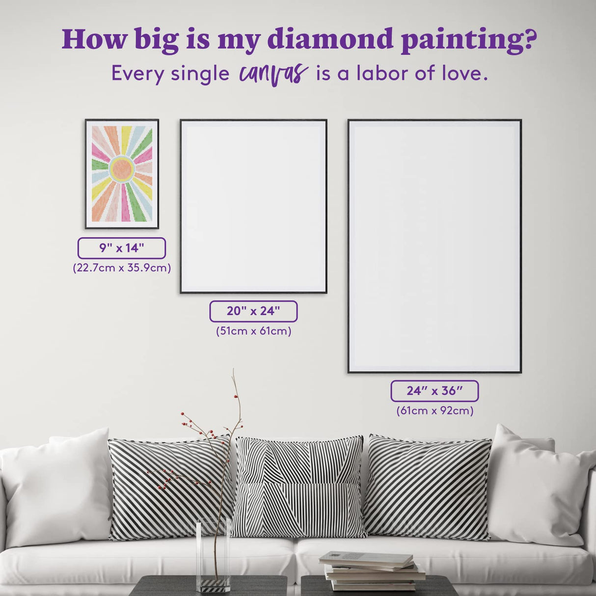 DIAMOND ART CLUB Sun Rays Landscape Canvas Diamond Painting Kit, 9" x 14" (22.7 x 35.9 cm) DIAMOND ART CLUB
