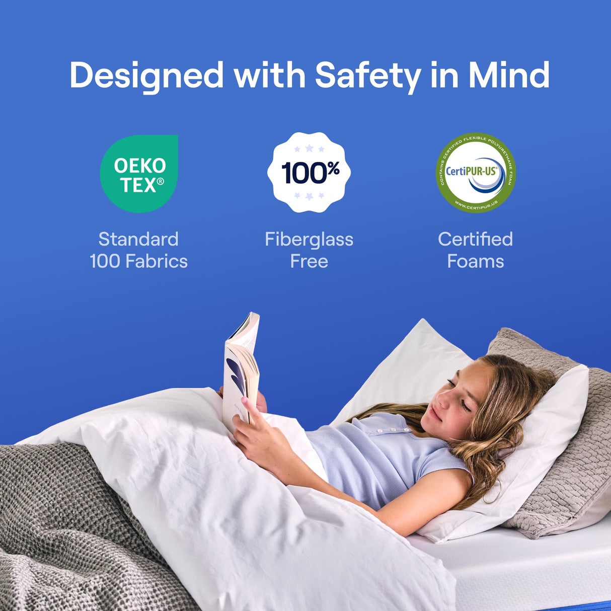 Nectar Kids Full Mattress 8” - 2-Sided Design for Growing Children - Pressure Relieving Memory Foam - Fiberglass Free - 365 Night Trial - Mattress in a Box Nectar