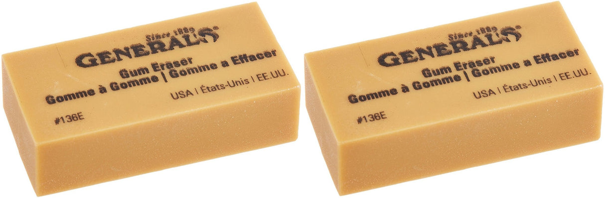 General Pencil 136EBP Artist Gum Eraser- (2 Pack) GENERAL'S
