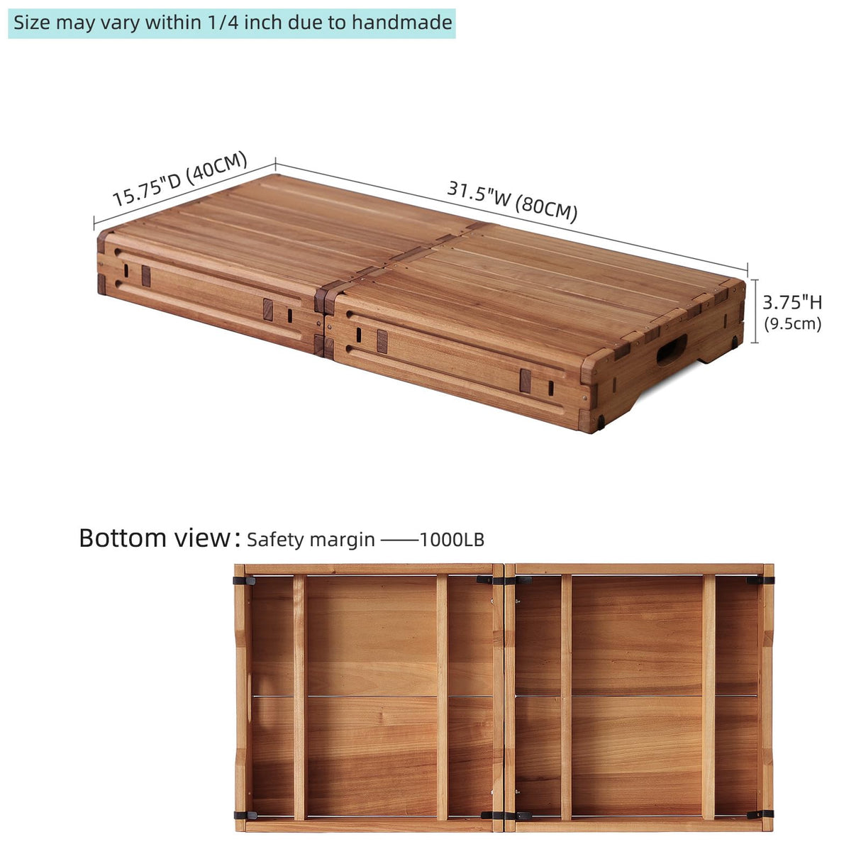 unununu Wooden Platform 3.7" Height.One Step Stool Larger 31.5" for Adults&Senior. Carbonization Porch Step,Stair Assist Indoor&Outdoor,Bedside Foot Stepper,Mobility Stepping.for Handicap,Elderly,Kids unununu