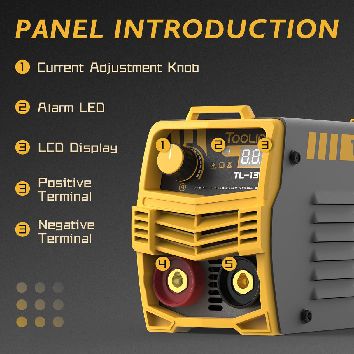 TOOLIOM 135A 110V Stick Welder MMA arc Welder Machine dc Inverter Welder with Digital Display Portable Welding Machine TOOLIOM