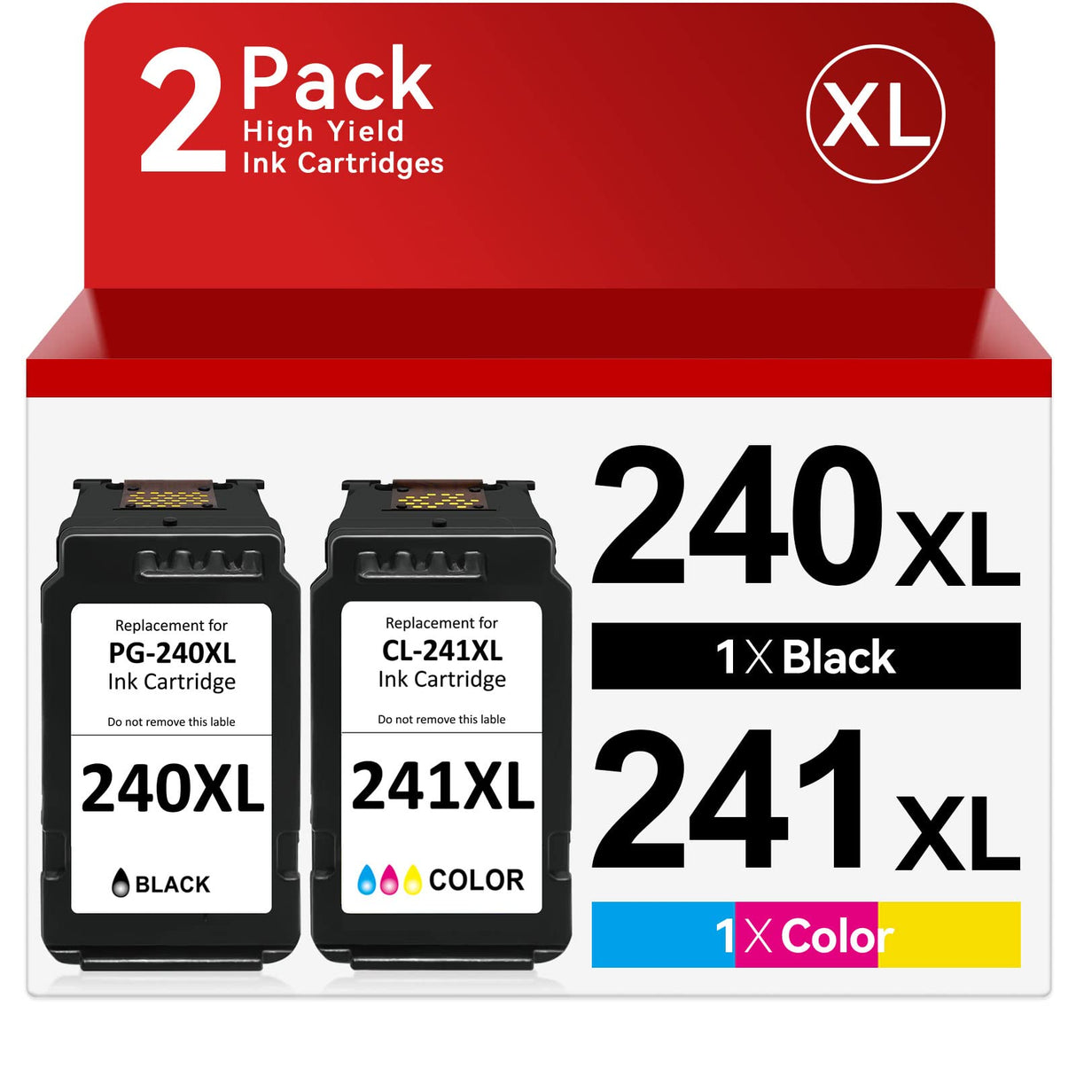 PG-240 XL/CL-241 XL Ink Cartridges Compatible for Canon 240XL 241XL Combo Pack for Canon PIXMA MG3620 MG3600 TS5120 MX472 Printer (1 Black,1 Color) OEGGOINK