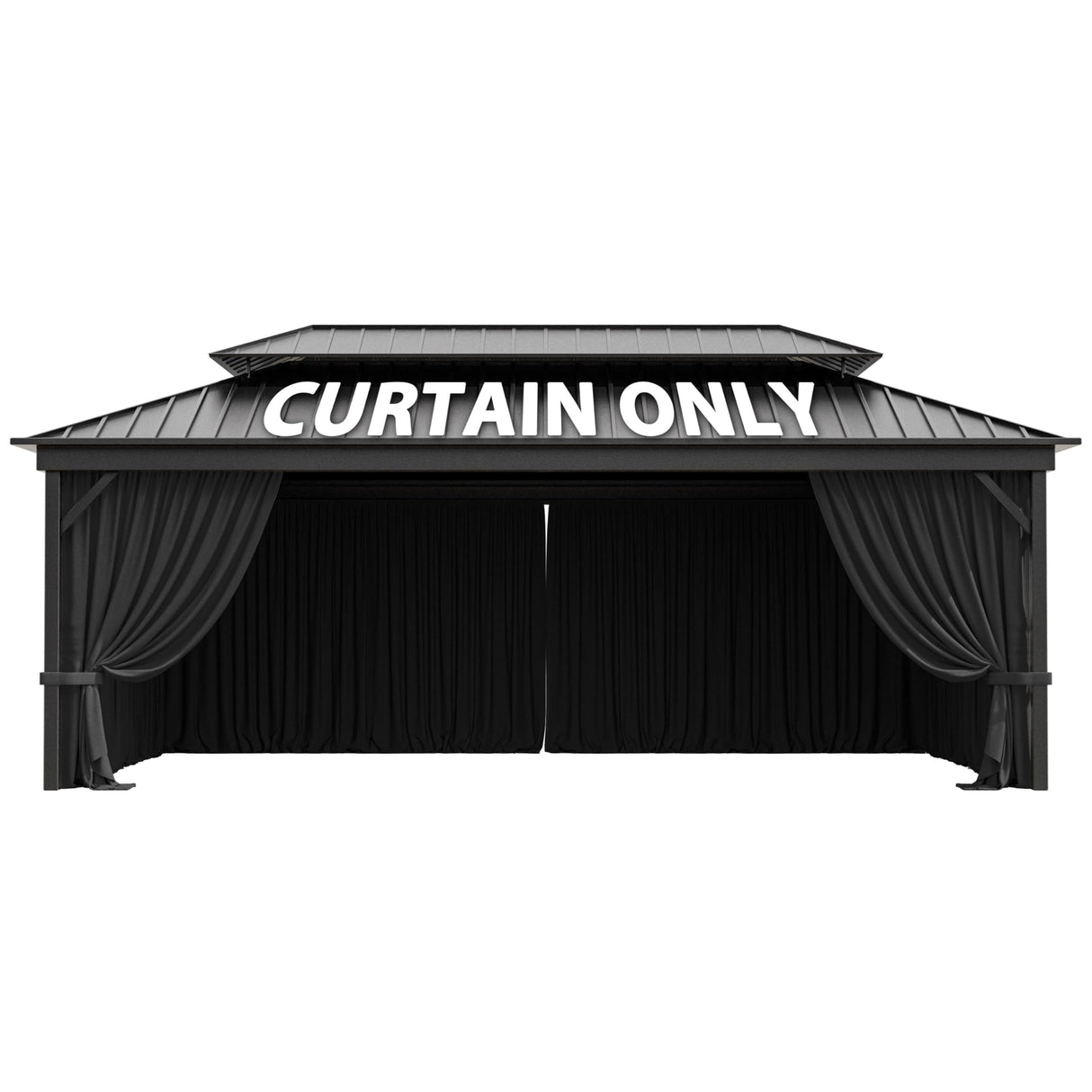 12'x 20 Gazebo Curtains Outdoor Waterproof with Hanging Rings, 4-Panel Double Zipper Sidewalls Universal Replacement Privacy Curtain, Outdoor Gazebo Curtains for Patio, Backyard(Curtains Only) Snubbull