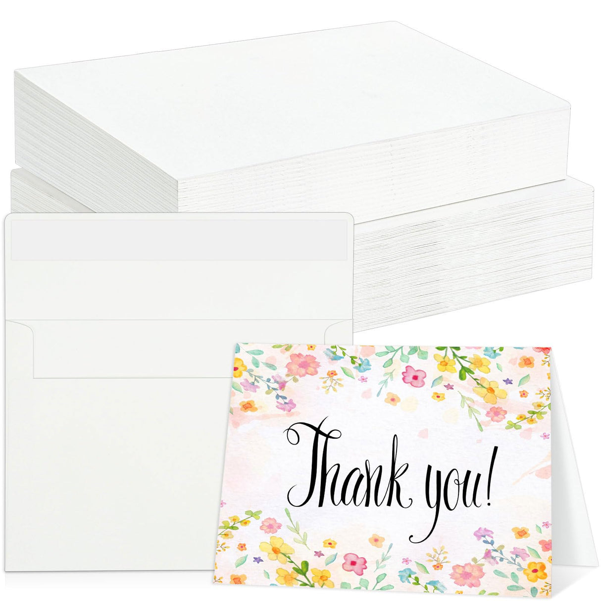 60 Sets Watercolor Cards with Envelopes, 140 lb/300 GSM Watercolor Paper Cards, 4x6 Inch Foldable Blank Watercolor Postcards and Envelopes for Greeting Cards, Wedding Invitations, Thank You Card Prudiut