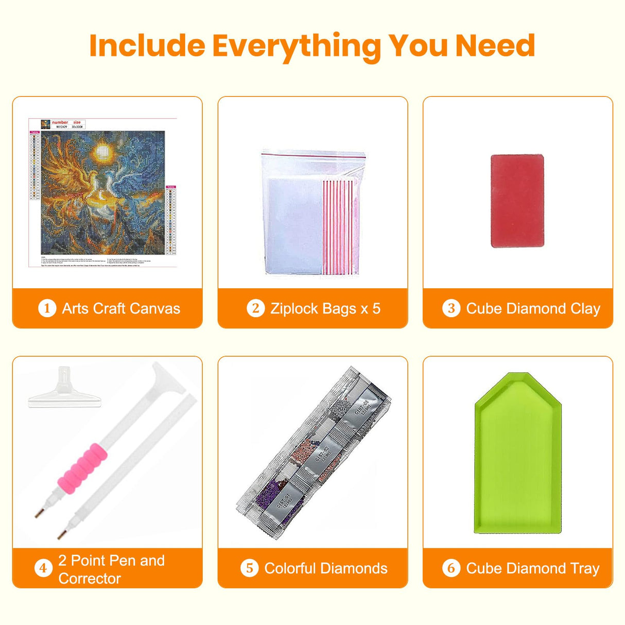 Bowetile 5D Diamond Art Phoenix Kits for Adults Beginners, Animals Diamond Painting Phoenix Kits, DIY Full Round Drill Diamonds Dots Paintings Picture Gem Art Craft for Home Wall Decor 12x12 Inch Bowetile