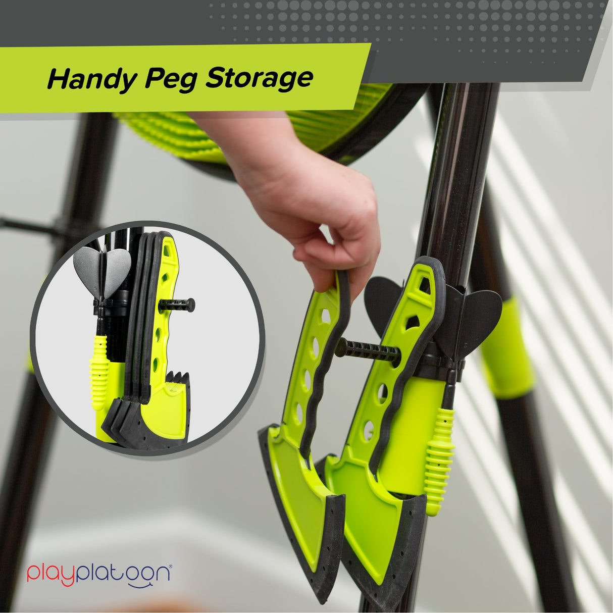 Play Platoon Kids Axe Throwing Game for Backyard, Axe Throwing Set for Adults & Kids, Includes 3 Plastic Hatchets, 3 Throwing Stars & 3 Darts with Bristle Dart Board for Indoor & Outdoor Fun Play Platoon