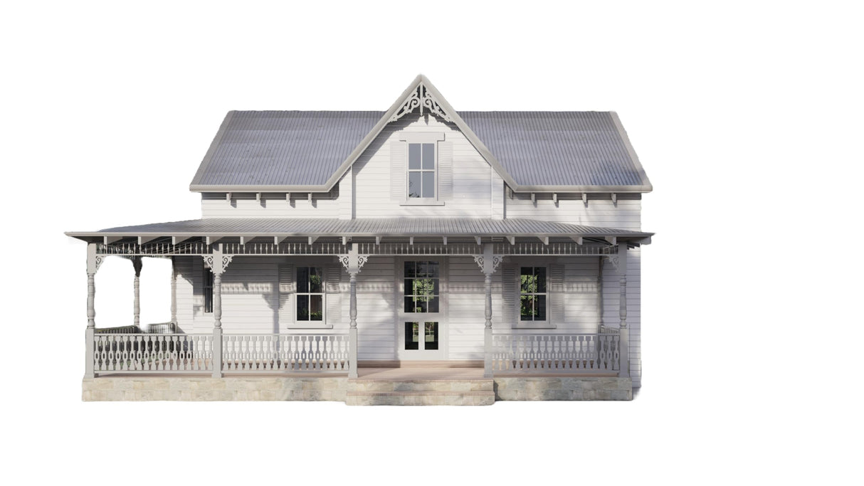 Two-Story 2-Bedroom Home Building Plans | 28'x16' | 956sqft | DIY Blueprint Generic