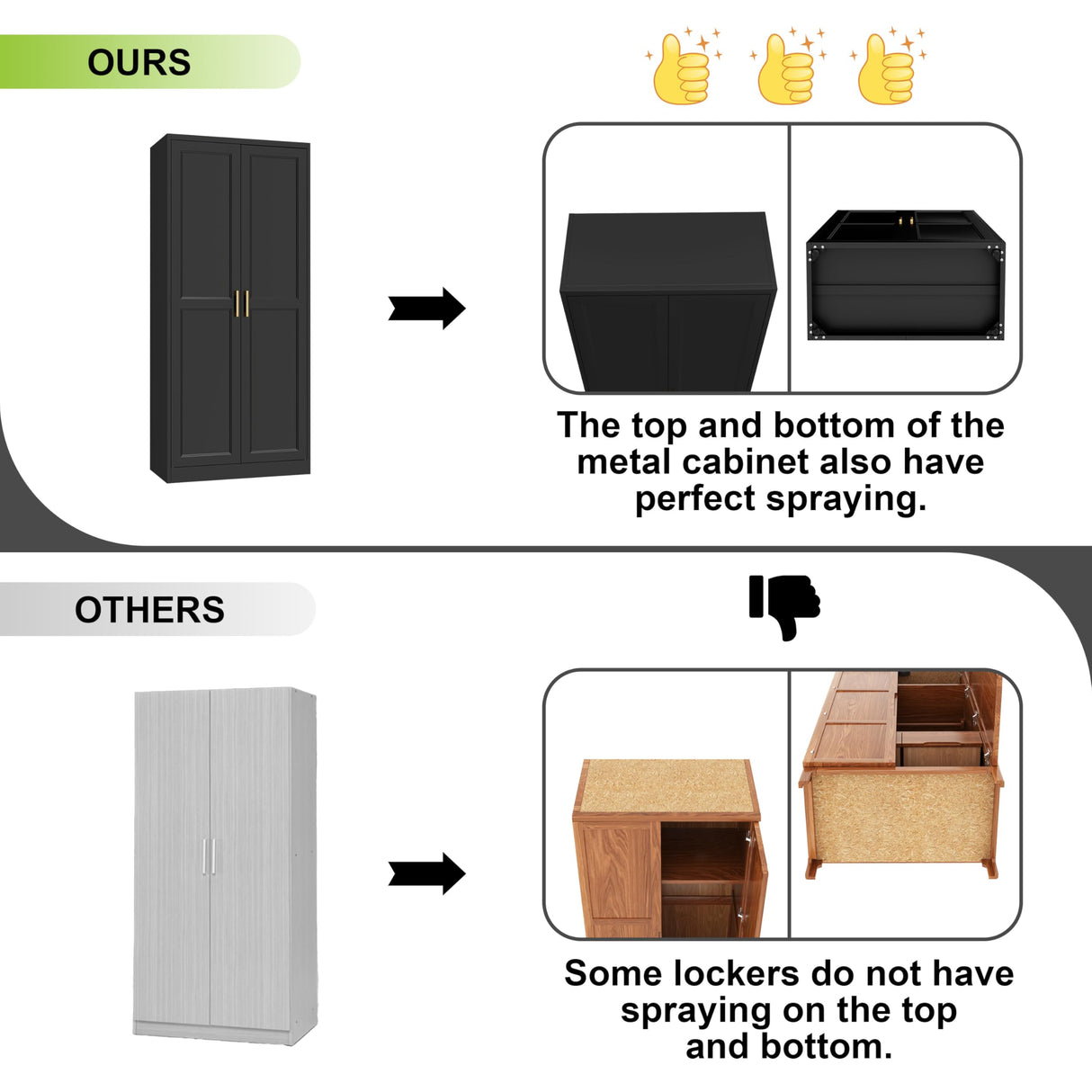 UNICOLY Armoire Wardrobe Closet with Doors, 71'' Wardrobe Cabinet with Hanging Rod, Metal Closet with 2 Adjustable Shelves for Bedroom School, Employee, Gym, Armarios De Ropa para Dormitorio, Black UNICOLY