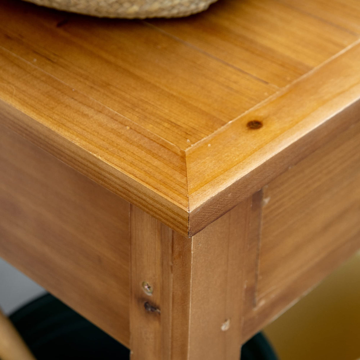 Outsunny Potting Bench Table, Garden Work Bench, Outdoor Wooden Workstation with Tiers of Shelves and Drawer for Patio, Courtyards, Balcony, Brown Outsunny