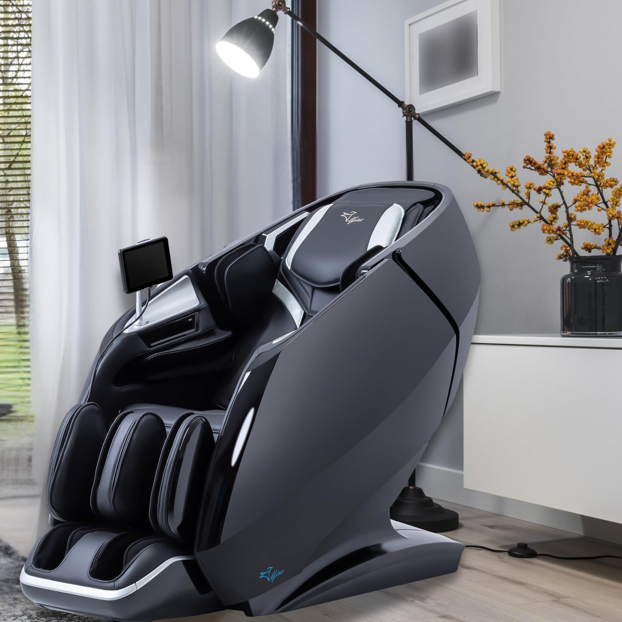 A860 Full Body 4D Massage Chair-Health Detection,Dual-Core System, 125°-166° i-Open Flexible Rail,Top Grain Genuine Cowhide,Customizable Programs,APP Control, AI Voice Control, 20+5 Modes(Deep Black) Alfine