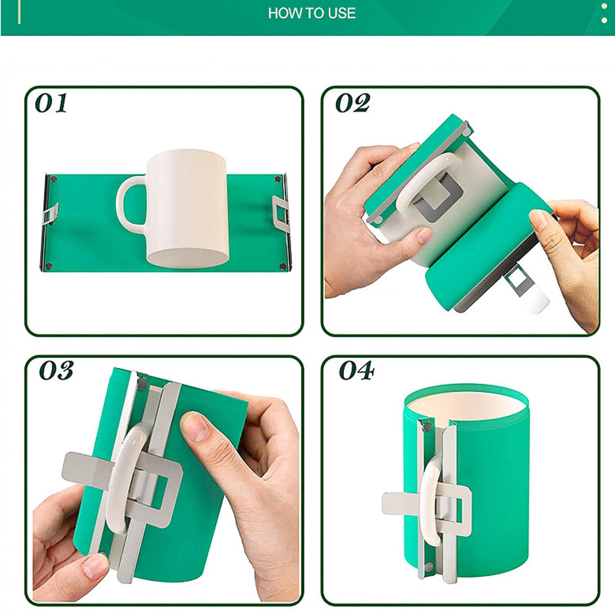 WYDDDARY 3 PCS Silicone Mug Wraps Cup Clamp Fixture for 15OZ Mug by 3D Sublimation Transfer Machine or Home Baking Oven WYDDDARY