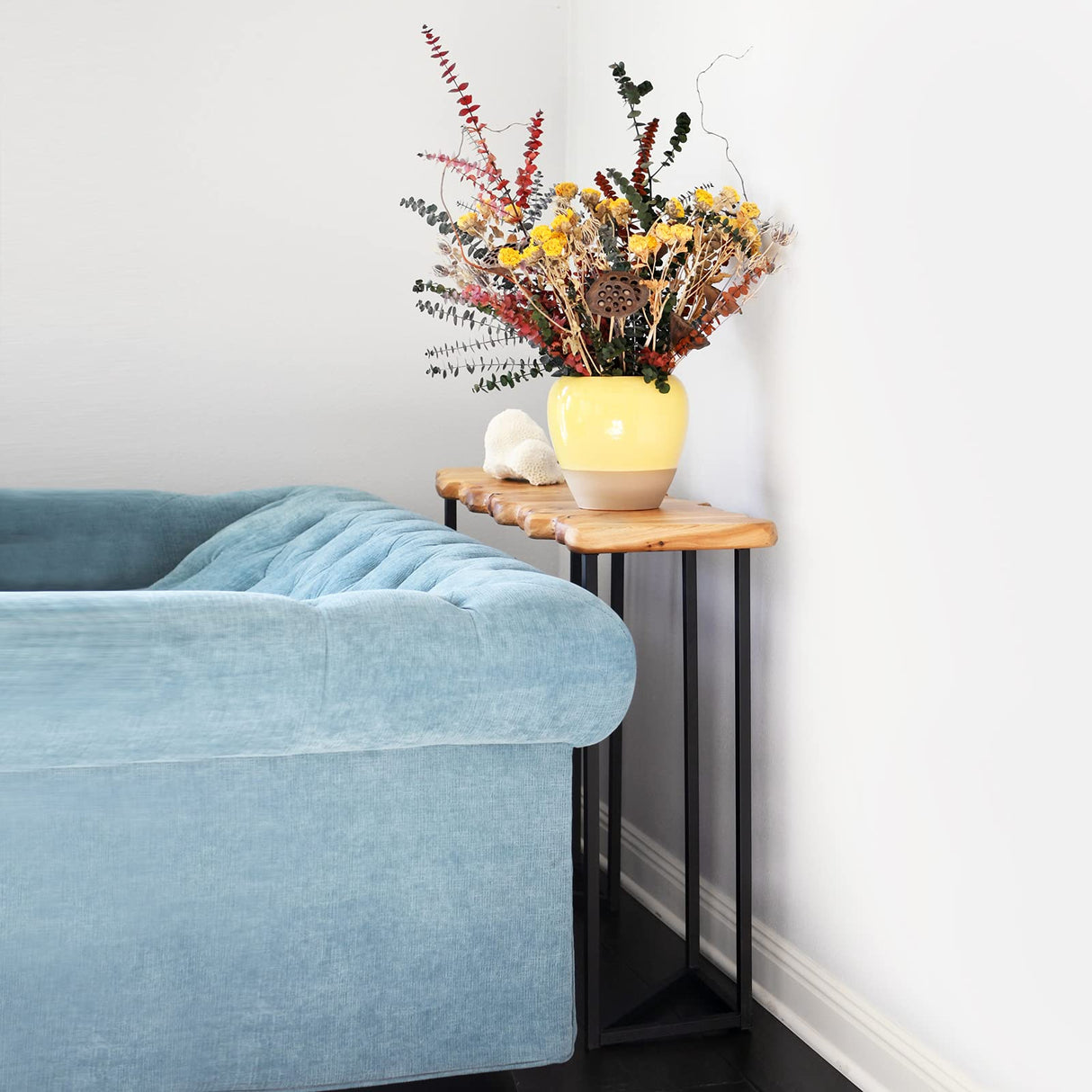 WELLAND Cedar Wood Live Edge Console Table 13" D x 42" W x 33" H WELLAND