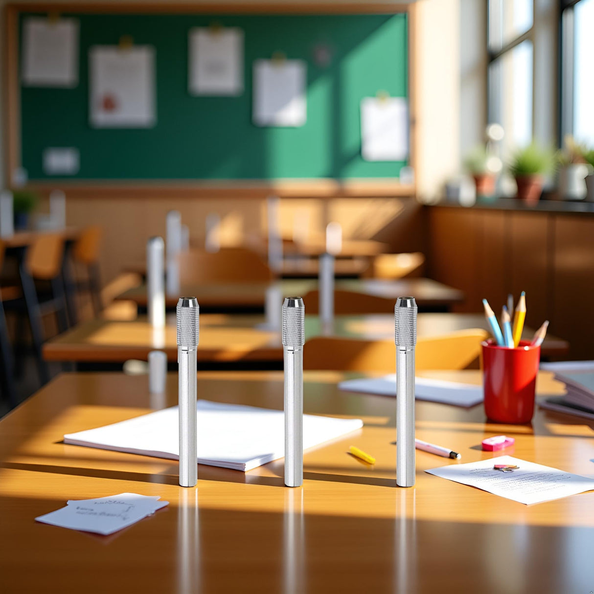 JJLFresheners 3Pcs Silver Extenders Dual Head Pencil Extender for Artists Adjustable Metal Handle Pen Holder Lengthener for School Office, Desk Supplies Holders and Dispensers, Pencil Extender JJLFresheners