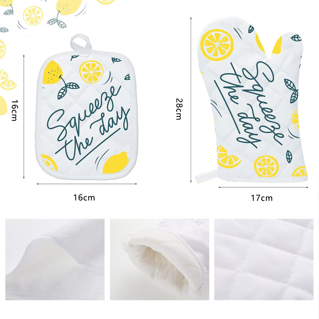 10 Pieces Blank Sublimation Oven Mitts Set Include 2 Sublimation Heat Resistant Oven Gloves 2 Blank Sublimation Hot Pads Pot Holders 2 Towels and 4 Dish Towels for Kitchen Cooking (White) Cunhill
