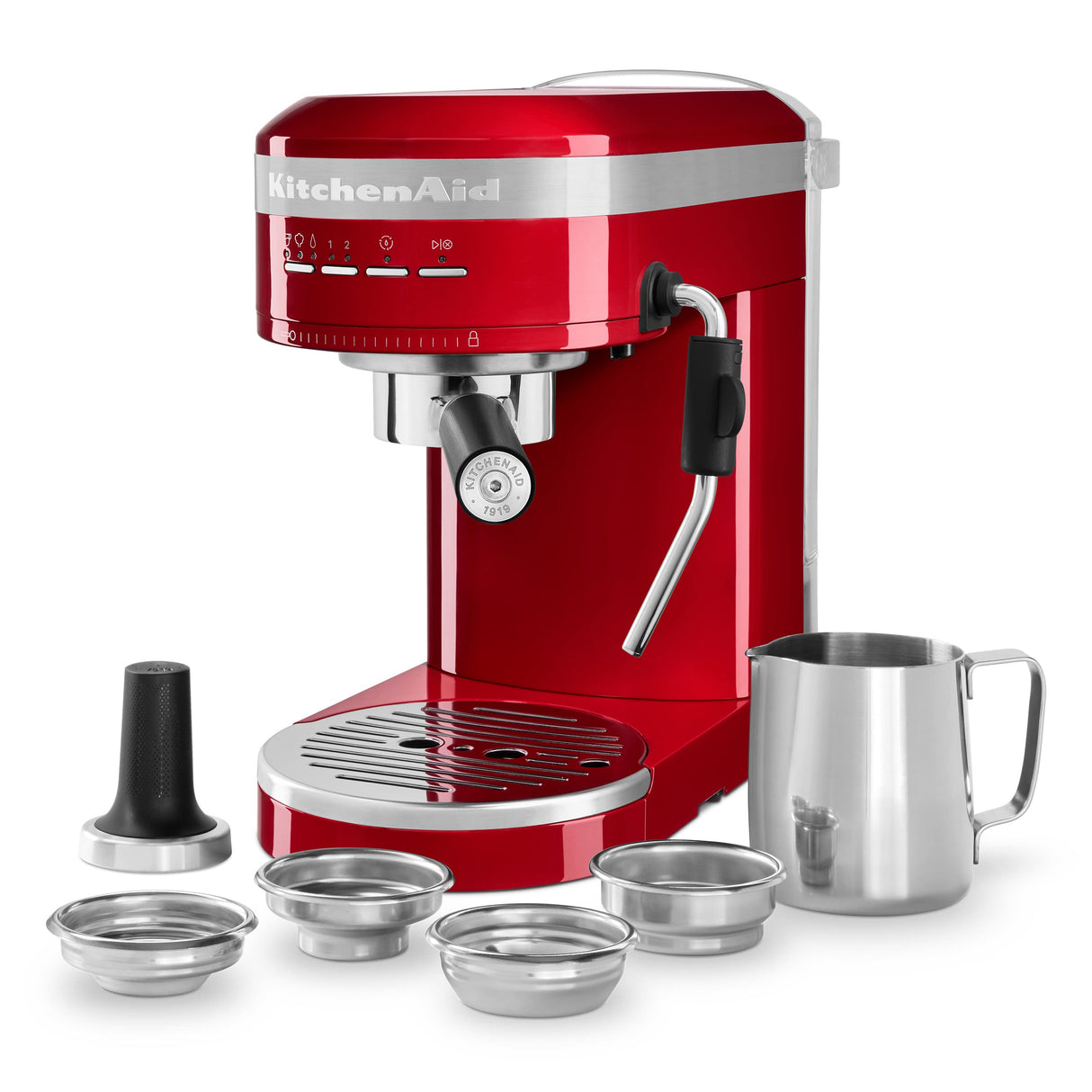 KitchenAid Metal Semi-Automatic Espresso Machine - KES6503, Empire Red, 1.4 Liters KitchenAid
