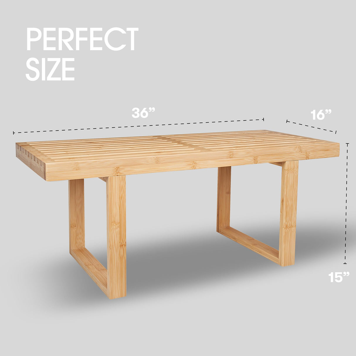 SWEVEN Natural Slat Entryway Bench, Bedroom Bench, Living Room Bench, Dining Bench, Entry Way Bench | Perfect Wooden Bench for Bedroom End of Bed, Bathroom, Kitchen, Foyer, Hallway and More. SWEVEN