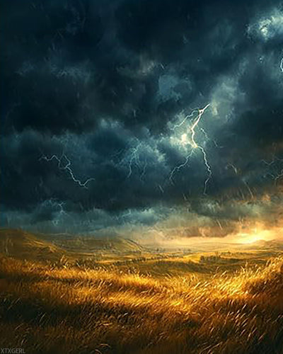 XTXGERL Summer Thunderstorm Paint by Numbers for Adults, Nature Clouds Paint by Numbers Kits for Beginner, Painting by Number on Canvas for Holiday Home Wall Decor 16" W x 20" L