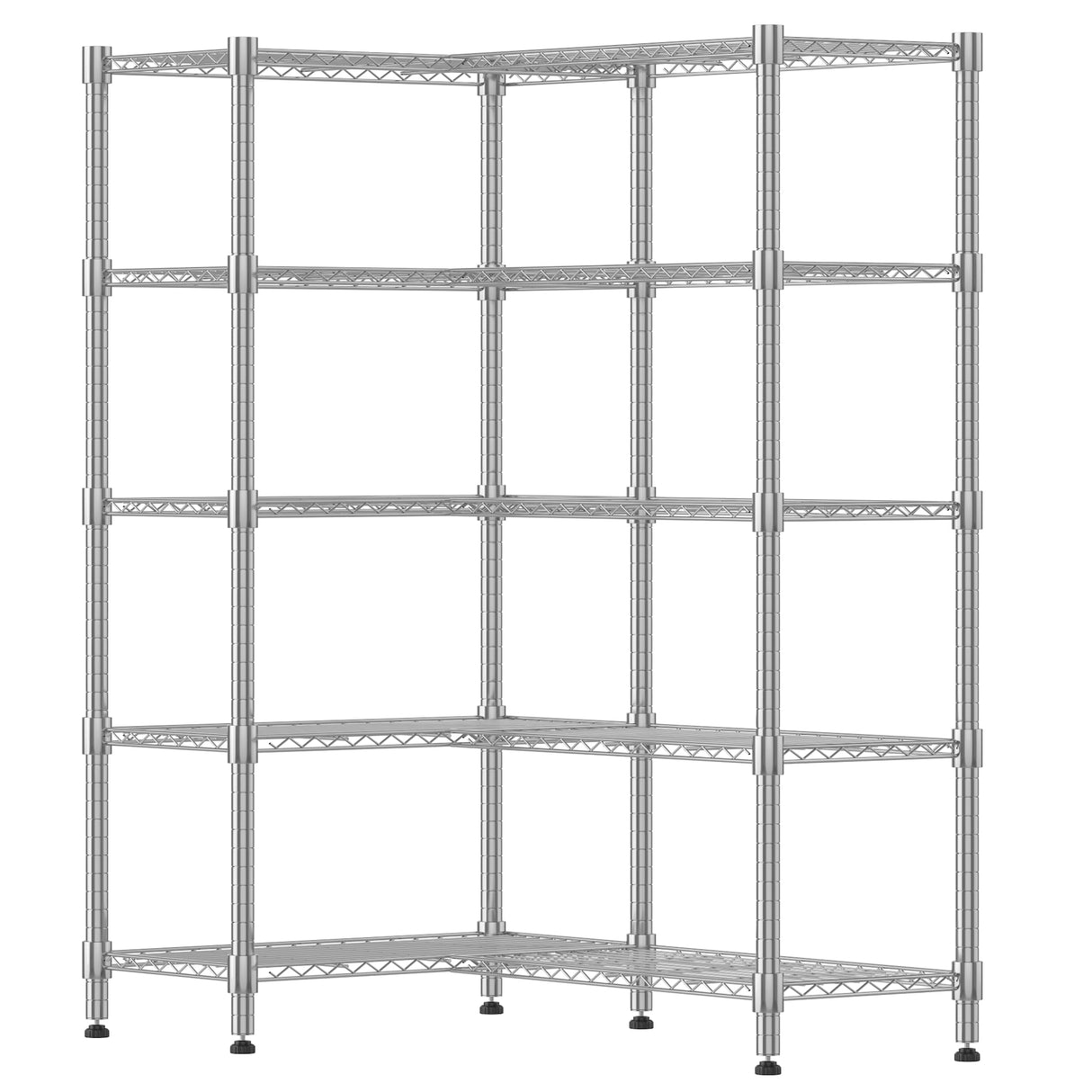 Himimi Storage Shelves-5 Tier Heavy Duty Wire Shelving Unit with Leveling Feet, 1500LBS Adjustable Metal Shelves Organizer for Kitchen Garage Pantry Laundry, 60" W*14" D*72" H, Silver Himimi