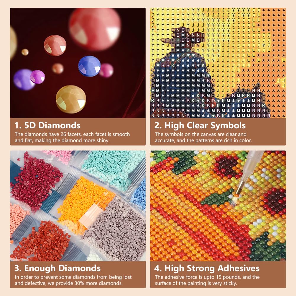 SJUTOUCI Diamond Art Painting Kits for Adults, Western Cowboy Diamond Art Kits for Beginners, 5D DIY Full Drill Gem Craft Art for Home Decor Gift 12x12 inch, Desert SJUTOUCI