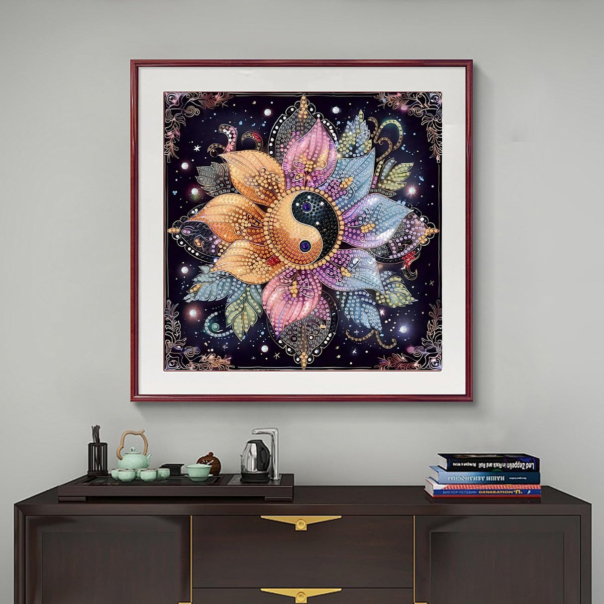 Flower Diamond Art Kits for Adults,5D Mandala Diamond Art for Beginners,DIY Diamond Painting Kit,Home Wall Decor Diamond Painting (11.8x11.8 Inch) YULIDECO