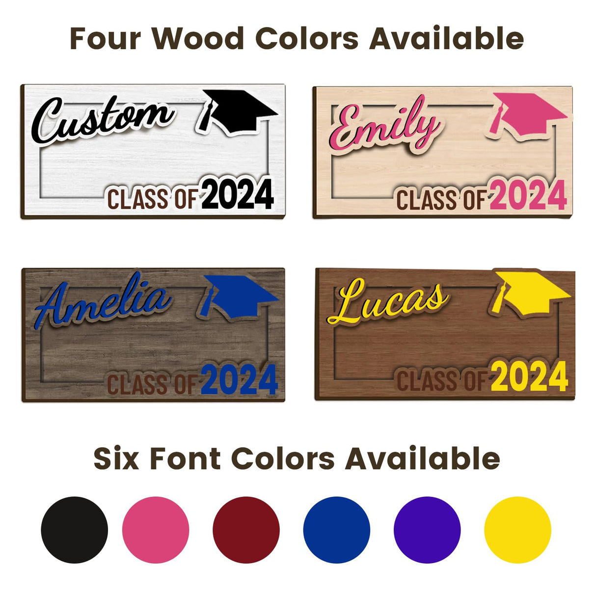 Personalized Graduation Money Holder - Custom Name Wooden Graduation Card Box Cash Holder, Class of 2024 Senior Graduation Gifts for Him or Her YATEDIY