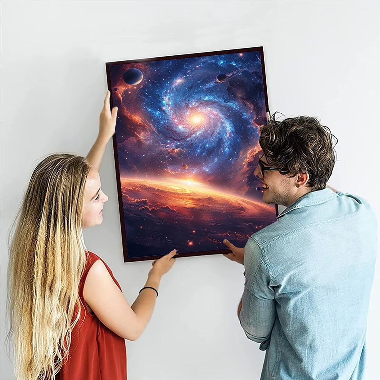 Universe Paint by Numbers Kit for Adults Beginner, Planet Paint by Numbers on Canvas, DIY Adult Crafts Painting Kits with Acrylic and Brushes, Hobbies for Women, for Home Wall Decor, 16x20 in Y-6773 KANJINUS