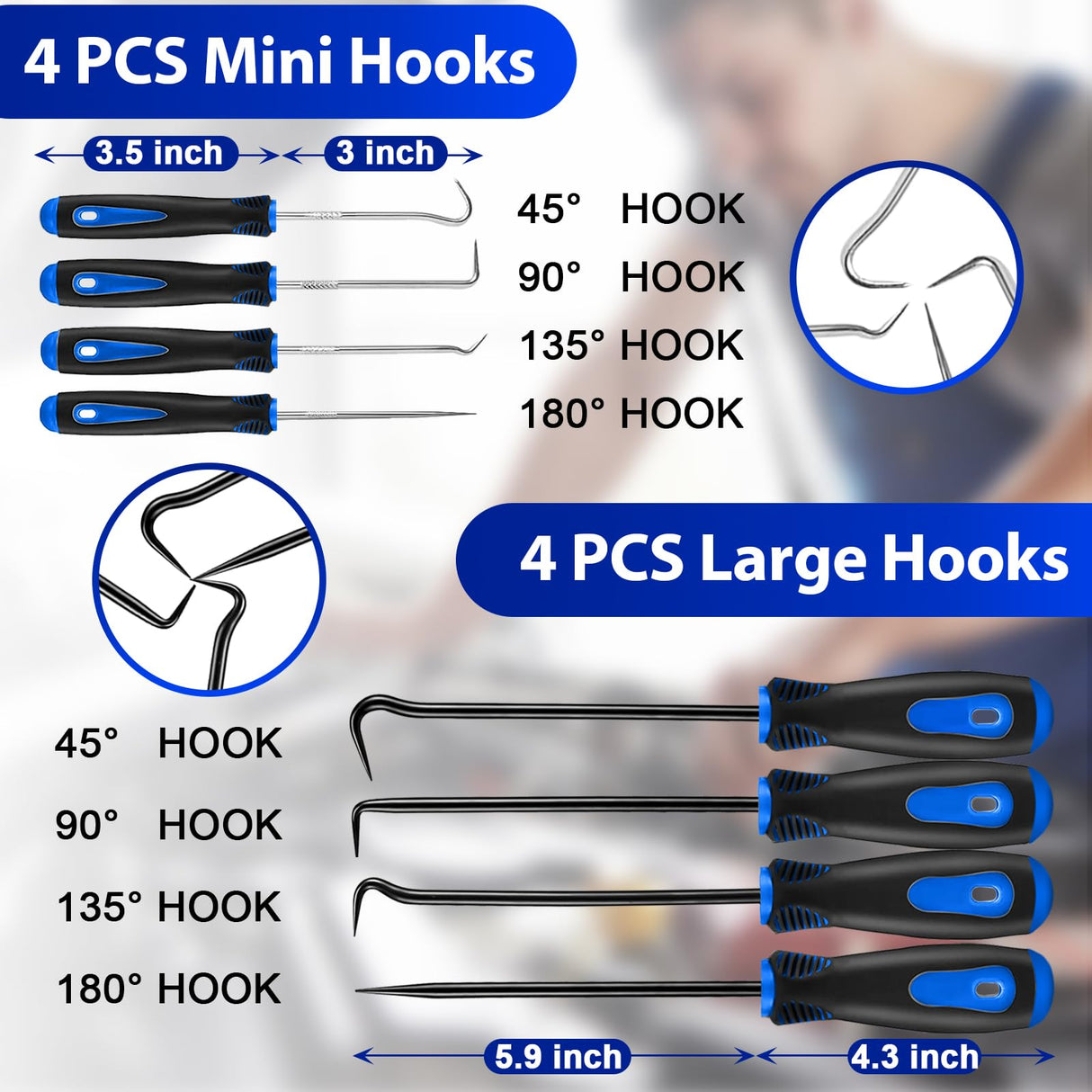 Keze 17 Pcs Hook and Pick Set Auto Trim Removal Tool Kit,Clip Plier Remover Tool Gasket Scraper Telescoping Magnetic Pickup Tool for Automotive Repair and Car Body Door Panel Fastener Removal Keze
