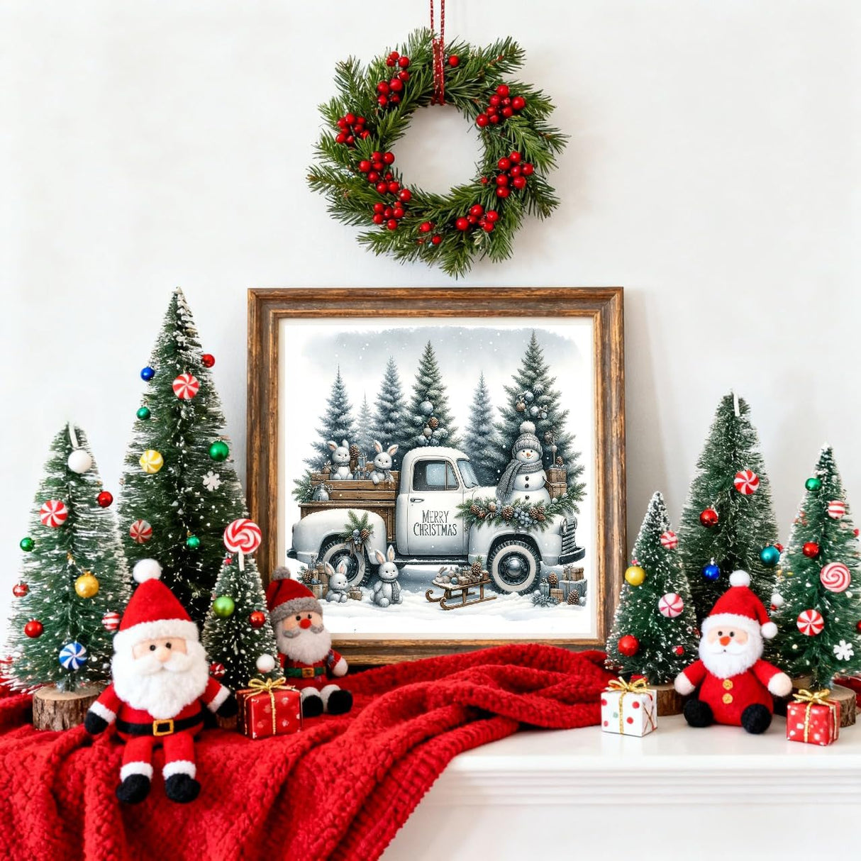 TCDZMYGS Christmas Diamond Art Kits for Adults - Truck Snowman Diamond Painting Kits for Adults,5D Round Full Drill Gem Art for Adults DIY Paint by Diamonds Dots for Home Wall Decor 13.8x13.8 inch TCDZMYGS