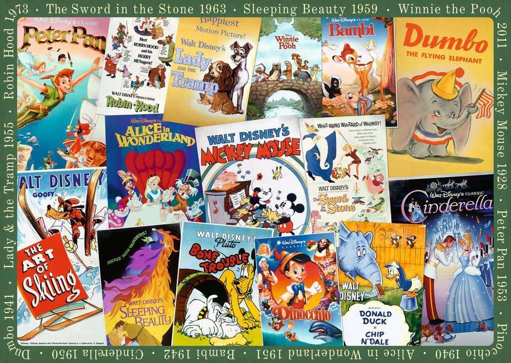 Ravensburger Disney Vintage Movie Poster 1000 Piece Jigsaw Puzzle for Adults - 12000689 - Handcrafted Tooling, Made in Germany, Every Piece Fits Together Perfectly Ravensburger