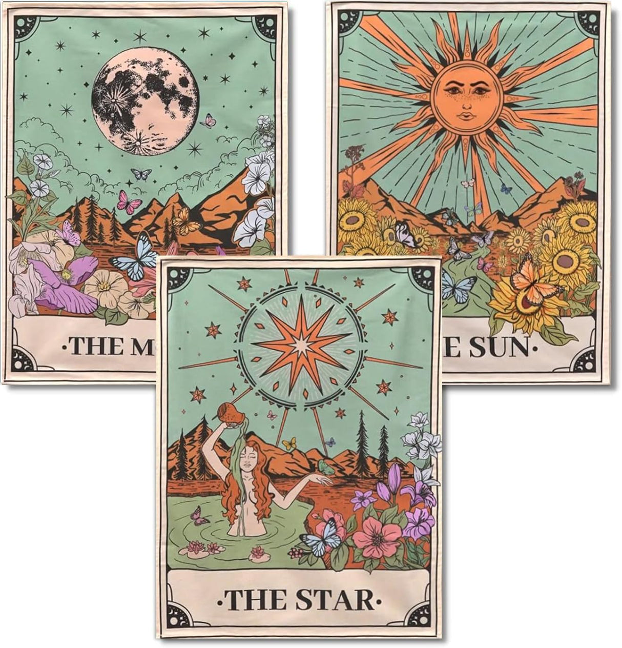 WUDWL Diamond Painting Kits for Adults - 3 Pack Sun and Moon DIY 5D Diamond Art Kits Full Drill Diamond Dots Paintings with Diamonds Gem Art and Crafts Home Decor 12x16inch WUDWL