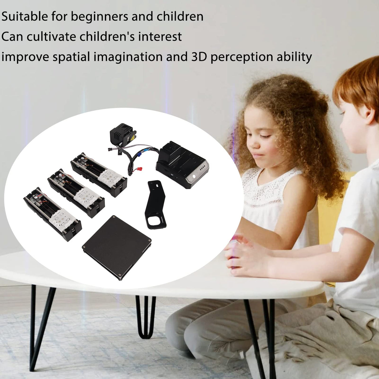 FDM Mini 3D Printer for Beginners, Smoothly Printing High Accuracy Mini 3D Printer with Uniform Heating, Quick Assembly, Easy for Kids (US Plug) Bewinner