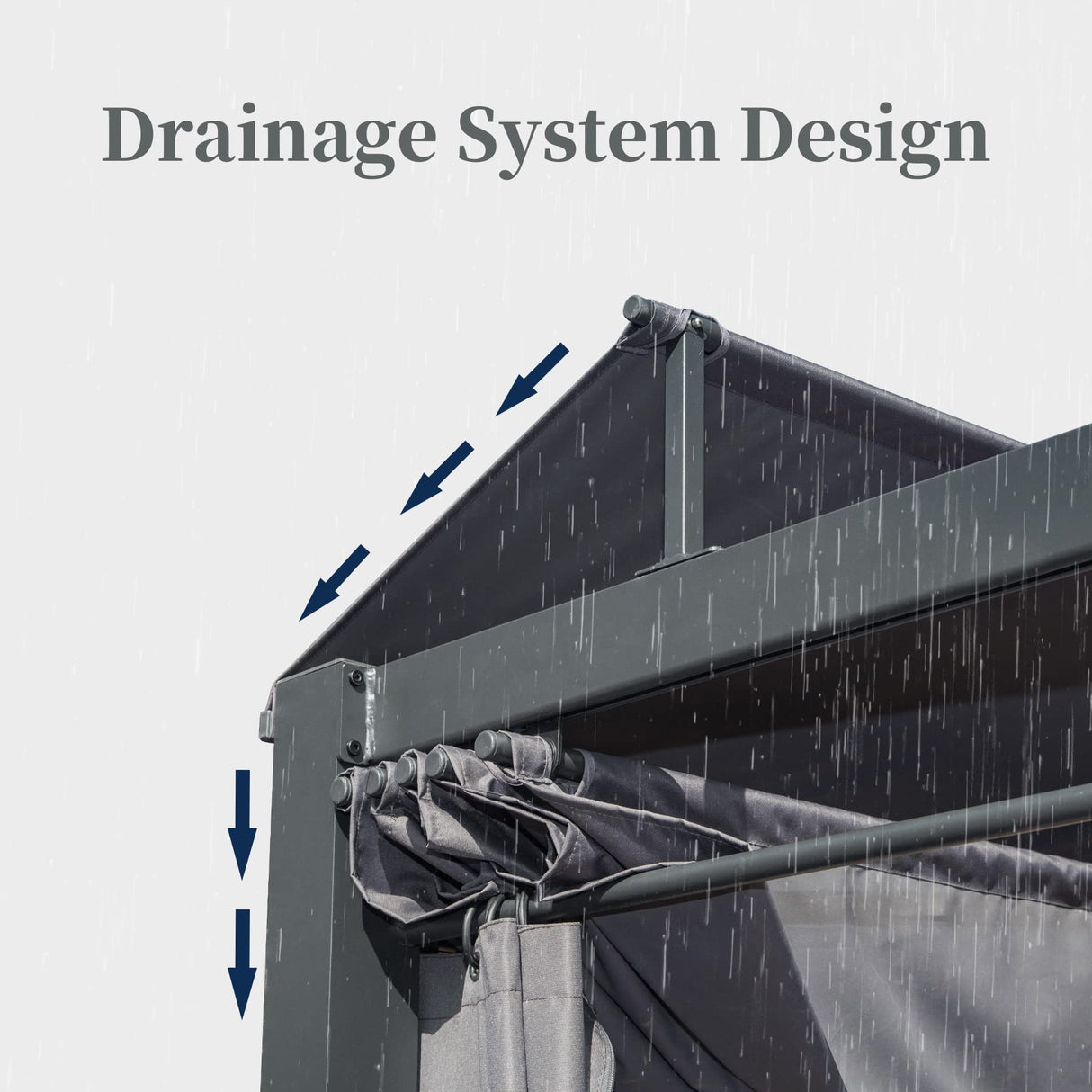 Domi Aluminum Outdoor Patio Daybed with Retractable Canopy Bed, Double Chaise Lounge Outdoor Grey Curtain with Beige Cushion & Cup Holder, for Outside Pool,Garden,Backyard,Lawn domi outdoor living