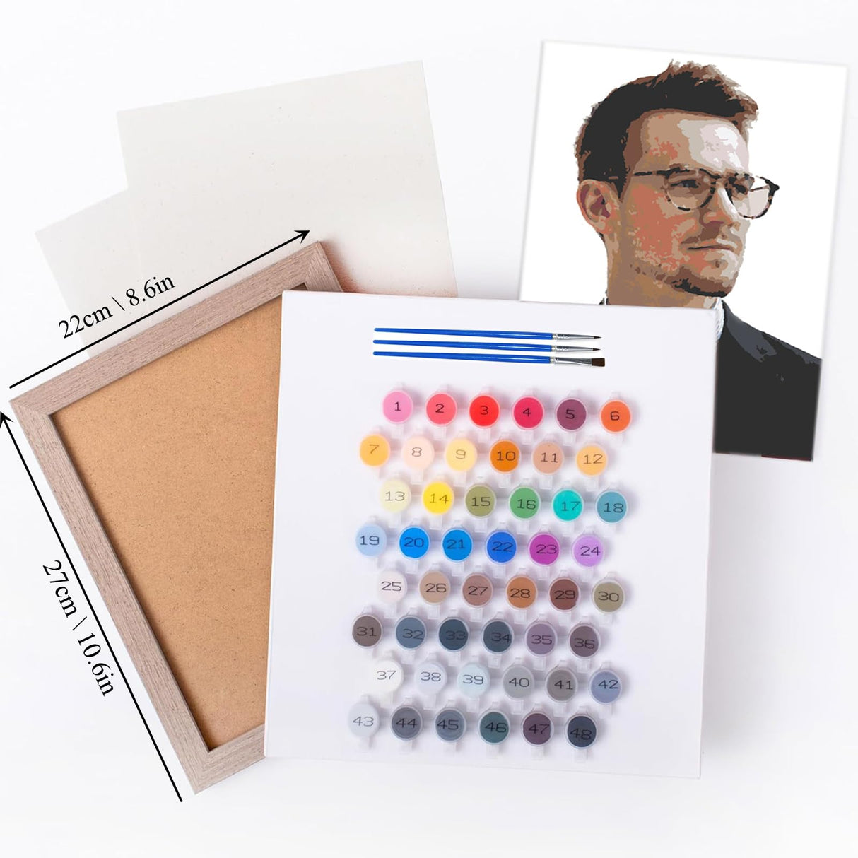 HAGUDAMU Paint by Number Kit for Adults,Portraits Deluxe Edition,Color Paint by Number Set Idea,Gift Choice for Family,Printable Canvas& with Brushes & Frame,Custom Paint by Number Technology HAGUDAMU