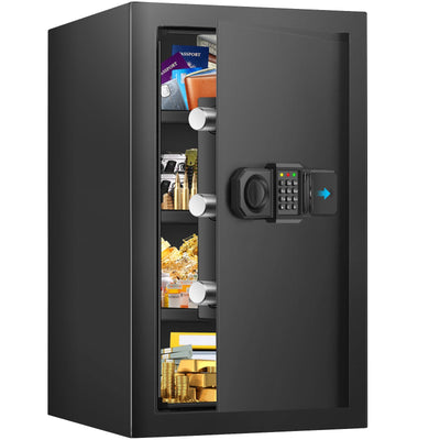 5.0 Cuft Fireproof Safe for Home Use, Digital Home Safes with Programmable Keypad, Spare Keys and Alarm System, Security Safes Box Fireproof Waterproof, Anti-Theft Fire Safe Box for Home Office